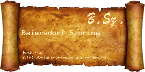 Baiersdorf Szorina névjegykártya